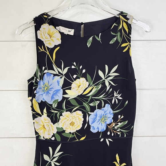 HOBBS‎ LONDON CARLY MIDI FLORAL DRESS Navy Sleeveless Tea Brunch Wedding Women 4 - Picture 4 of 16